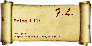Friss Lili névjegykártya